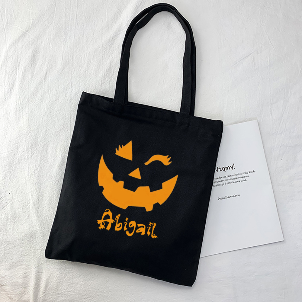 Pumpkin Lantern Halloween - İsim Yazılı Cadılar Bayramı Temalı Kanvas