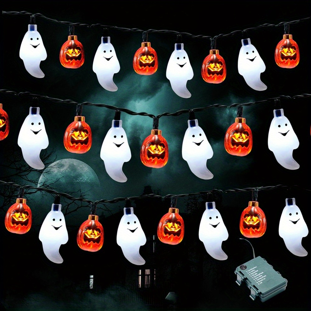 Halloween Led String Lights Orange - 19.7FT 30 adet LED Pil ile