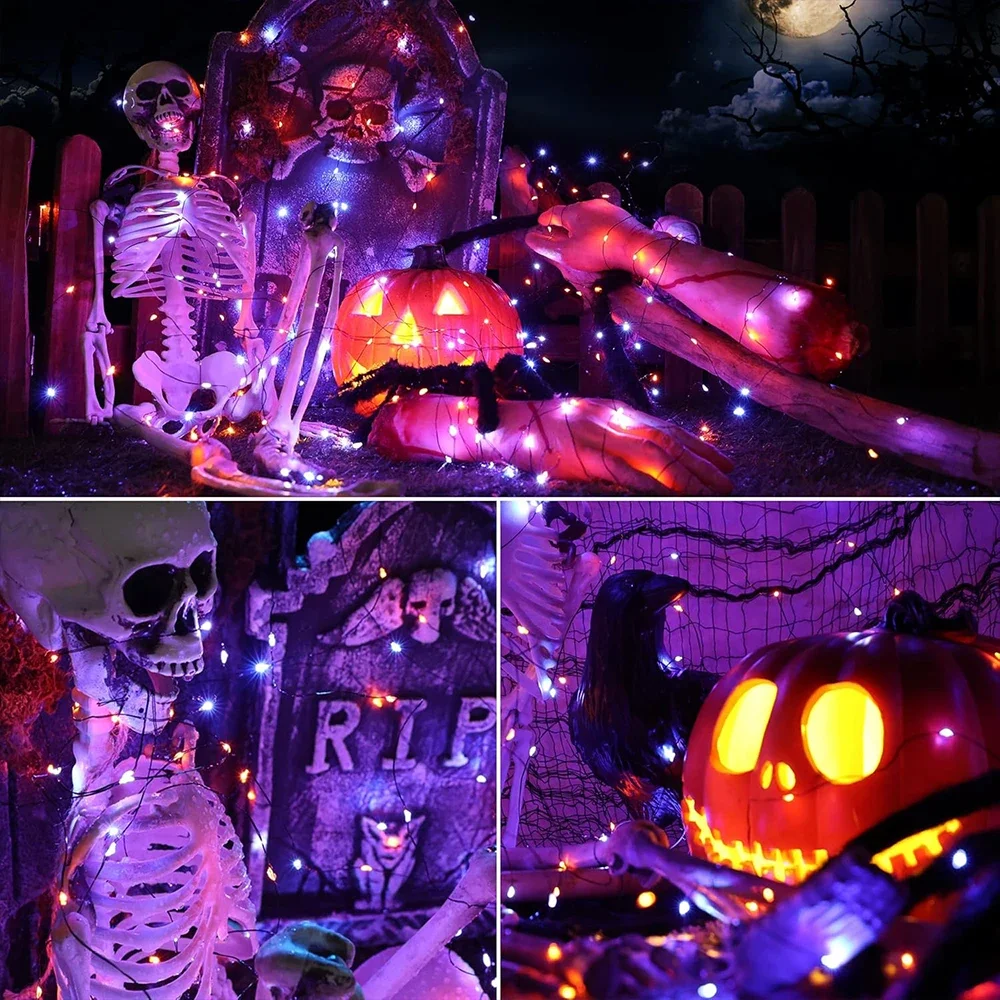 10-120M bakır tel dize işıklar - Halloween Led String Lights Orange incelemesi ve fiyatı