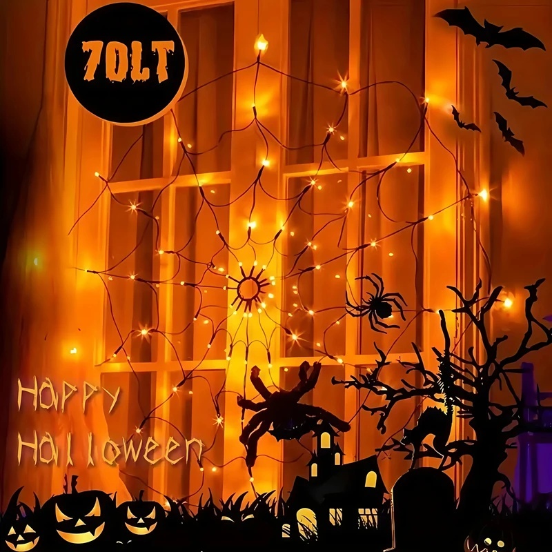 Cadılar Bayramı Örümcek Ağı LE - Halloween Led String Lights Orange incelemesi ve fiyatı